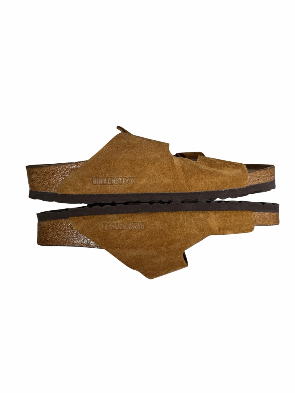 Birkenstock Arizona Soft Footbed Tan Suede Sandals - Picture 3 of 11